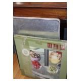 18' Lazy Susan & 3 Large Metal Trays