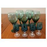 Vintage Green Wine Glasses & 1960`s