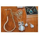 2 Necklaces, matching Ear Rings & More