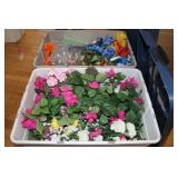 2 Totes with Faux Flowers