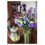 Faux Flowers, Coffee Pot & Candles