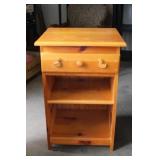 Pine Tall Bedside Table 18x20x30H