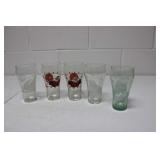5 Vintage Coca Cola Glasses