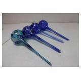4 Glass Watering Globes