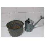 Galvanized Buckets, Basin & Watering Can