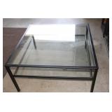 Square Glass/Metal Coffee Table 36x36x18H