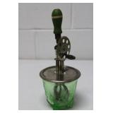 1920`s Vintage 2 Cup Uranium Glass Measure,Beater
