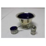 Vintage Condiment Set with Cobalt Blue Insert