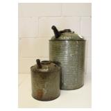 Vintage Galvanized Gas Can 1 Gallon & 1.5 Gallon