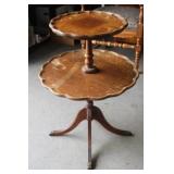 Vintage Mahogany two Tiered 'Pie Crust' Table with