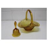 Vintage 1950`s Amber Basket & Bell
