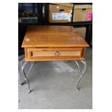 Wooden with Metal Legs Table 24x24x23H