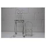 Metal Planter Chair & Basket 25H