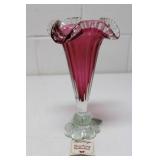 Vintage Rossi Cranberry Glass Vase