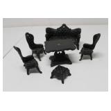 Vintage Miniature  Cast Iron Set