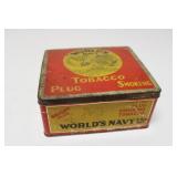Worlds Navy Plug Tobacco Tin Box