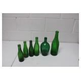 Assorted Green Bottles
