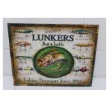 Lunkers Bait/Tackle Metal Sign 10x12.5