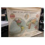 Large Imperial Map of the World Hemispheres, needs