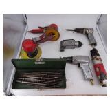 Lot of Assorted Pneumatic Air Tools with Bits