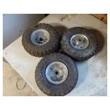 Lot of 3 Small Tires on Rims - 4.10/3.50-4