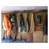 Hunting Apparel on Garage Wall