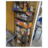 Steel Shelving Unit with Contents - Mostly Paint