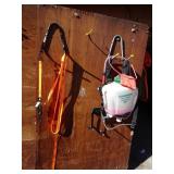 Items hanging on Doors of Garage