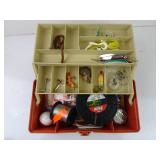 Fishing Tackle Box with Contents - Lures Snell