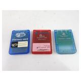 Lot of 3 Playstation/Playstation 2 Memory Cards