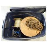 Lot of Misc. Rope Spools in Lidded Tote