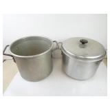 Lot of 2 Medium Size Stainless Stock Pots