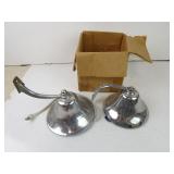 Lot of 2 Chrome Plated Marine Bells - One is
