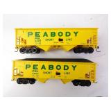 Lot of 2 Peabody Short Line Coal Car HO Model