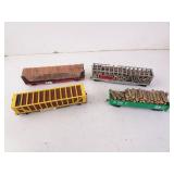 Lot of 4 Logging Cars HO Model Trains - BN