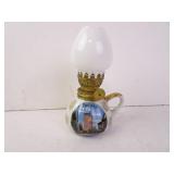 Antique Small Porcelain Chicago Souvenir Oil Lamp