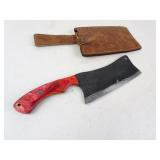 Hand Forged MHS Cutlery Cleaver Knife w/ Sheath
