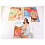 Lot of 3 1960s Frolic Nude Magazines