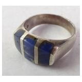 Sterling Silver Mexico Size 10 Lapis Lazuli Ring