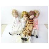 Lot of 4 Vintage China Porcelain Dolls