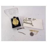 Lot of Mens Costume Jewelry - Tie Tacks Money