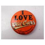 2" Vintage Iola Car Show "I Love Old Cars" Button