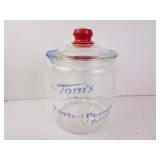 Vintage Toms Peanuts Glass Lidded Jar