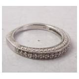 .925 Sterling Silver Ring with CZ Stones Size 7