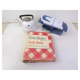 Lot of 3 Kitchen Items - Enamel Teapot (Missing