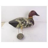 Vintage Redhead Wood Painted Duck Decoy with