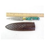 Damascus MHS Cutlery Boot Knife w/ Sheath