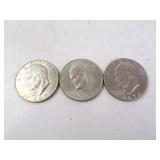 Lot of 3 U.S. Eisenhower Dollar Coins
