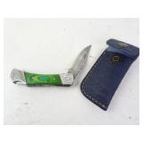 Damascus MHS Folding Knife w/ Sheath