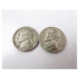 1942S & 1943P U.S. Silver War Nickels